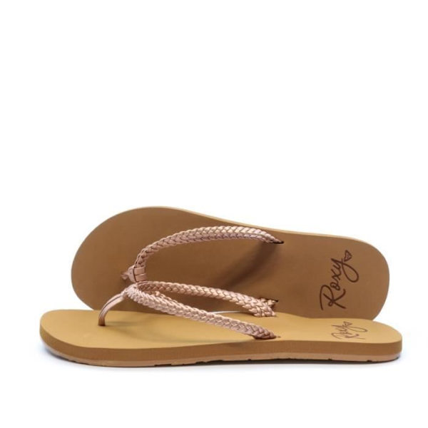 Roxy Costas flip flop för kvinnor - Remmar i syntetiskt läder med snöre - Rose guld Rosa 40