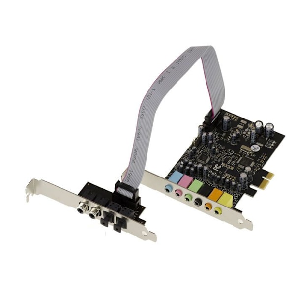 PCIe PCI EXPRESS 7.1-kanals LJUDkort med CMedia OXYGEN CM8828 och CM9882A Chipset - SPDIF digitala in- och utgångar.