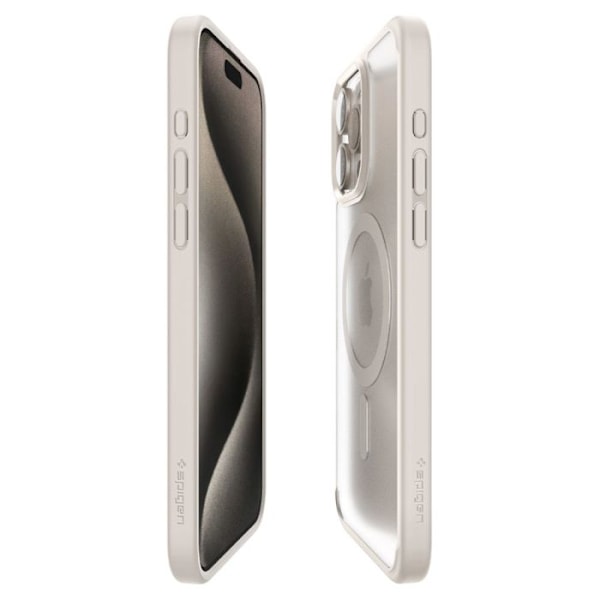 SPIGEN Frost Natural Titanium iPhone 15 Pro Ultra Hybrid-fodral Frost naturlig titan