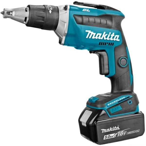 18V gipsskruvmejsel + 2 5Ah batterier + laddare + MAKPAC box - MAKITA - DFS452RTJ