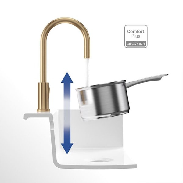 Robinet duschslang Villeroy & Boch UMBRELLA FLEX inox guld matt Gul