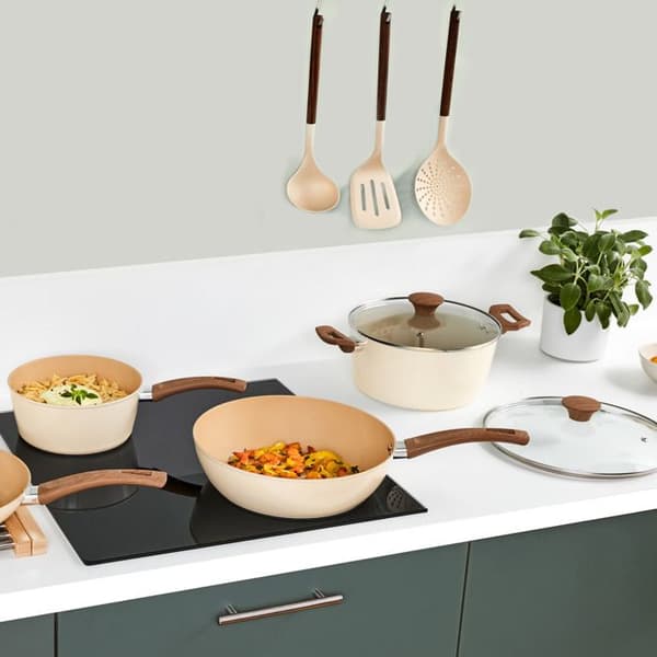 Wok "Harmoni" D28cm i smidd aluminium beige beige