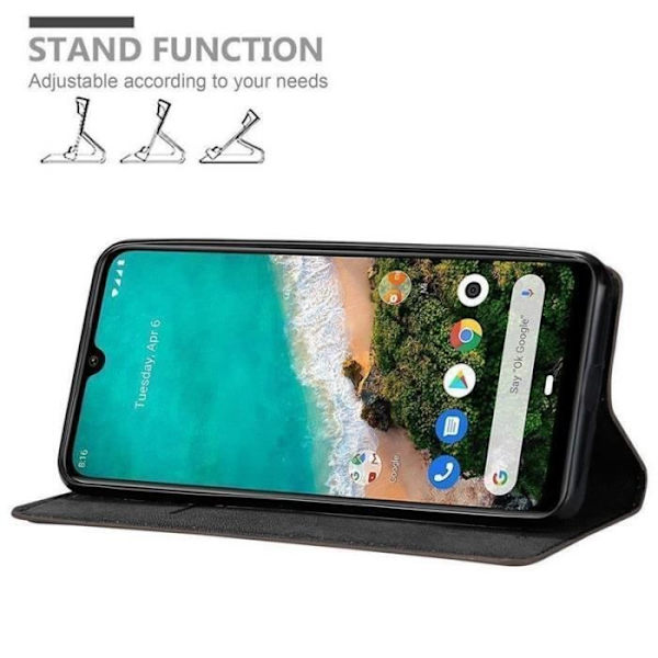 Coque - CADORABO - Xiaomi Mi A3 - Simil läder - Brun - Magnetisk stängning utan flik kastanj