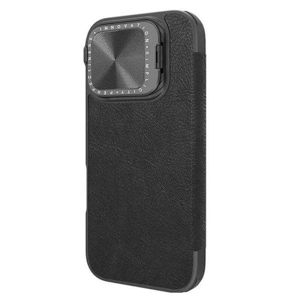 Coque pour iPhone 16 Pro Max - Nillkin Qin Prop Läderfodral - Svart svart