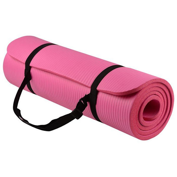 Balancefrom - AP6PK - Everyday Essentials 1/2-tums extra tjock High Density Anti-Tear Exercise Yogamatta med bärrem