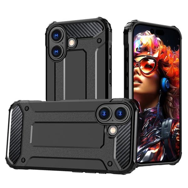 Coque Hybrid Armor för iPhone 17 - svart