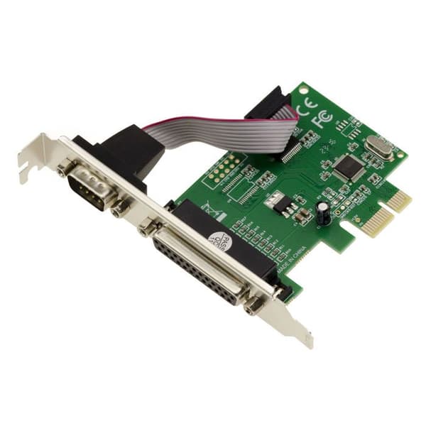 KALEA-INFORMATIQUE PCI EXPRESS (PCI-E) kontrollerkort // 1 SERIE COM RS232-port + 1 PARALLEL LPT DB25-port // MED WCH3 CHIPSET