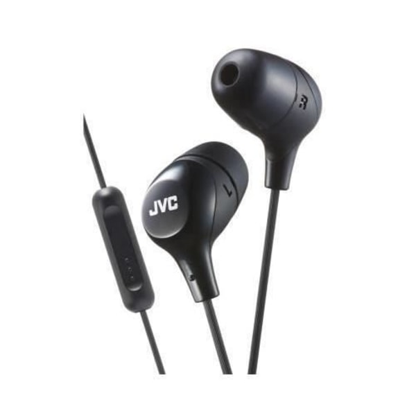 JVC Marshmallow in-ear hörlurar med fjärrkontroll och mikrofon Svart
