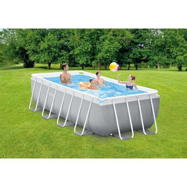 Intex ovan mark pool Prism Ram 400 x 200 x 122 pvc grå
