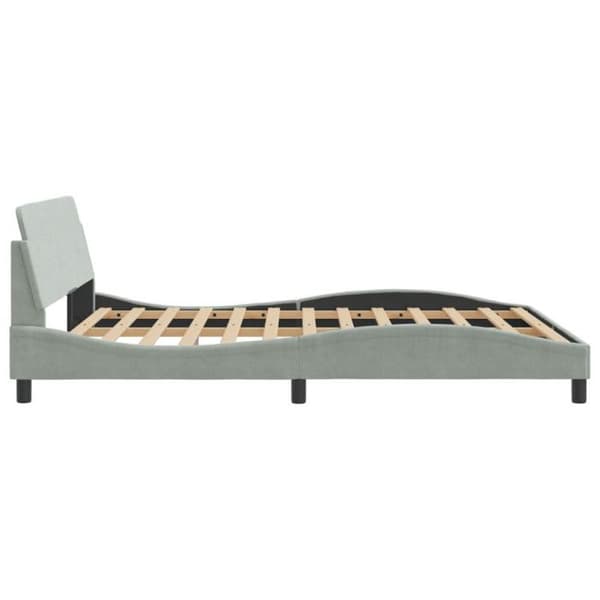 vidaXL Dover sängram ljusgrå 160x200 cm sammet 373212 Ljusgrått