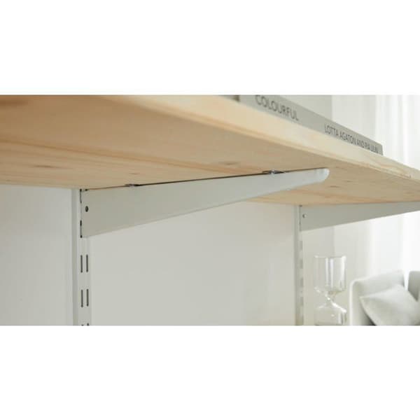 Väggmonterad skena - MONIN - EA32 - Lackad stål - Dubbel perforering - 2060 mm Vit