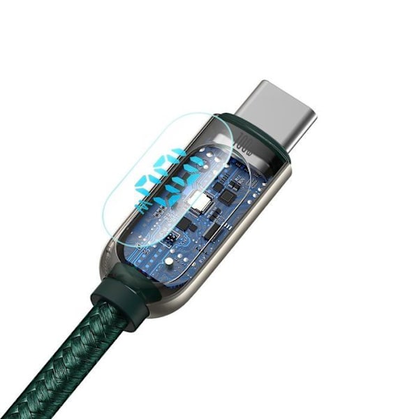 Baseus - Datakabelskärm (CATSK-C06) - Typ-C till Typ-C, 100W, 2m - Grön