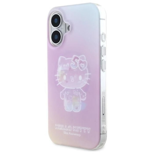 Coque för iPhone 16 - Hello Kitty Hardcase IML Hello Kitty 50-årsjubileum MagSafe (HKHMP16SH50AP) - Rosa rosa