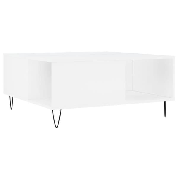 vidaXL Soffbord Vit 80x80x36,5 cm Konstruerat trä 830780