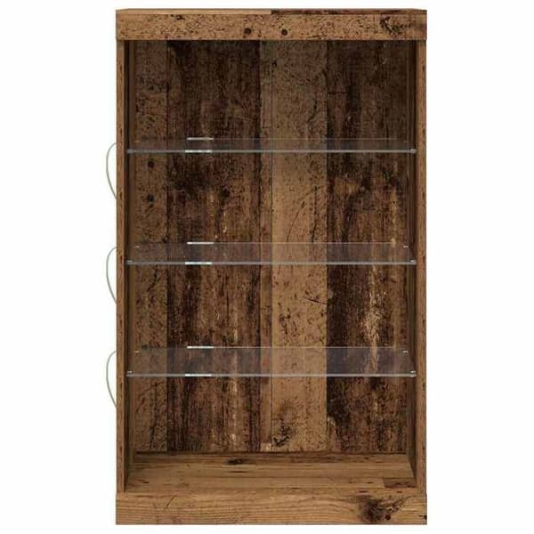 vidaXL Buffé LED Gamla trä 60,5 x 37 x 100 cm Ingenjörsträ 863045