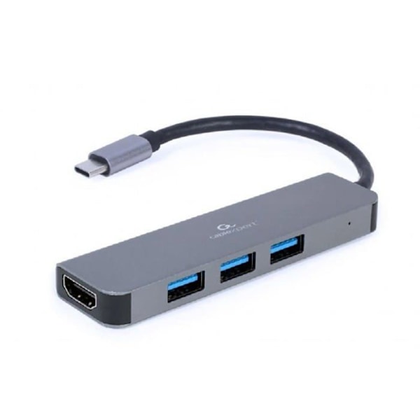 Hub USB-C HDMI - Gembird - 8716309121446 - 3 portar USB 3.2 - HDMI 4K - Hållbart metall