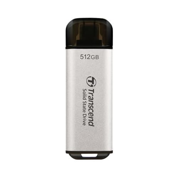 Transcend ESD300S - SSD - 512 GB - extern (bärbar) - USB 3.2 Gen 2x1 (USB-C-kontakt) - silver