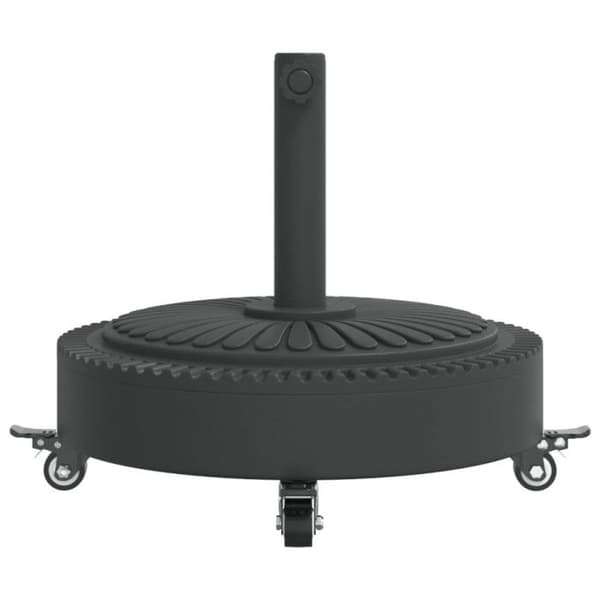 Parasolbas med hjul för master Ø38 48 mm 27 kg rund Svart