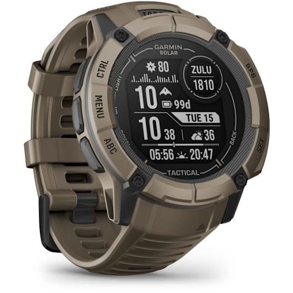 Ansluten GPS-klocka - GARMIN - Instinct 2X Tactical Edition Coyote Tan Coyote tan och svart