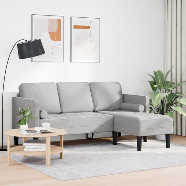 Kampanjsoffa hörn 3 platser Grå Moln 160 cm Tyg