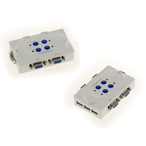 KVM-switch - Ej specificerad - 4 portar - USB och VGA - Fjärrkontroll ingår - Upplösning 2048x1536