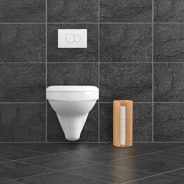 Toalettrullehållare - toalettstativ - toalettpappersdistributör Relaxdays - 10048528 ljusbrun