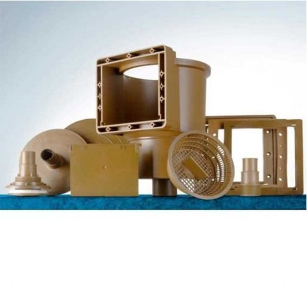 Standard skummare för GRE pool - Förskuren 14,6 cm x 14,1 cm - Brun färg kastanj
