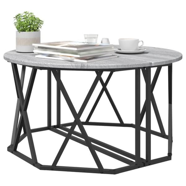 Soffbord - Grå Sonoma - 80x80x42 cm - Återvunnet trä - Modern stil Grå