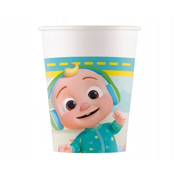 Engångsglas - engångskupa Procos - 93509 - Papperkoppar FSC CoComelon (200 ml), 8 stycken, flerfärgad