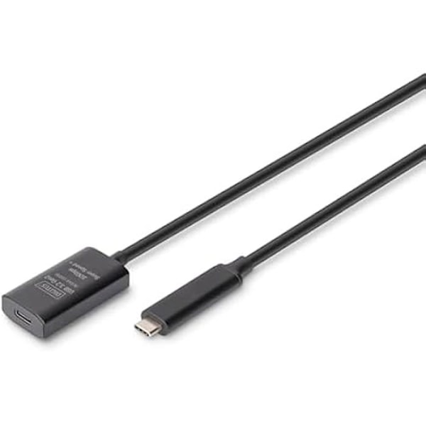Aktiv USB förlängningskabel - DIGITUS - USB-C hon till USB-C hane - 5 m - 10 Gbit/s - Plug & Play