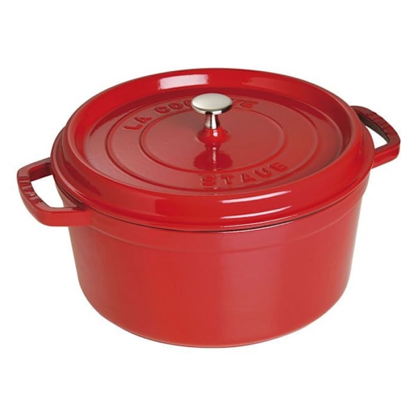 Rund cocotte med spikar 30 cm - 8,35 liter Röd... Röd körsbär