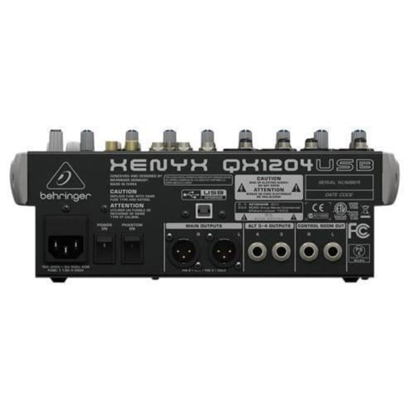 Behringer QX1204USB Premium 12-ingångar 2/2-buss mixer med Xenyx Mic Preamps kompressorer