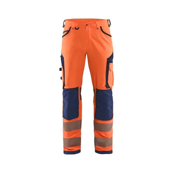 Blaklader Hivis Stretch Arbetsbyxor orange/marin 46