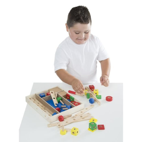Byggspel - MELISSA & DOUG - Set med 48 delar - För barn från 3 år och uppåt Gul, röd, grön och blå