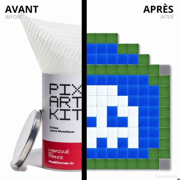 Mosaikset Pixel Corner Paris Street Medium blå/grön/vit