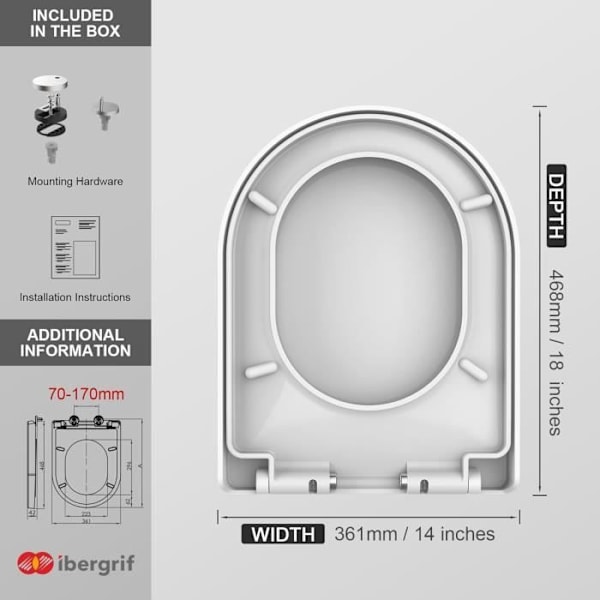 Toalettlock - Ibergrif - M41001 - Form D - Fallskydd - Universell - Vit Vit