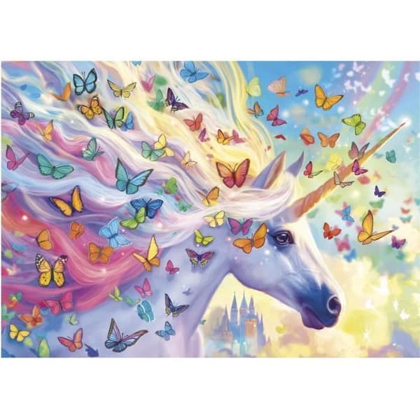 Pussel - EDUCA - Regnbågs Einhorn - 500 bitar - 48x34 cm - För barn från 10 år Regnbåge