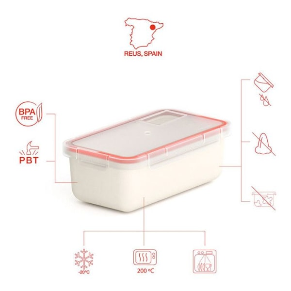 Nomad lufttät box 0,75 L - VALIRA - Vit - Ej deformerbar behållare - 100% läckagesäker - BPA-fri Vit