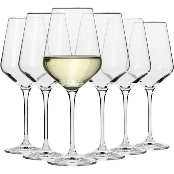 Vitt glas för vitt vin - KROSNO - Avant-Garde - Set med 6 - Kristallglas - 390 ML Transparent