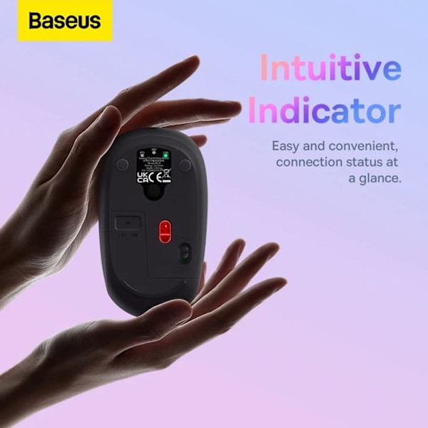 Trådlös Tri-Mode Mus F01B (B01055503833-00) Bluetooth 5.0, 2.4G, 1600 DPI - Baseus - Frostgrå