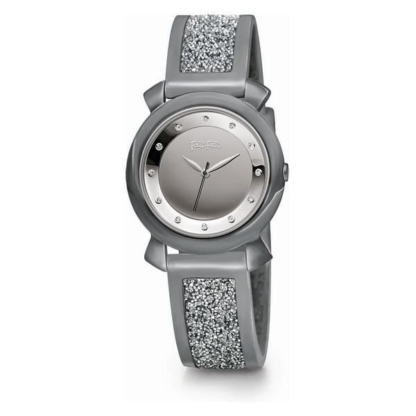 Damsklocka - Folli Follie - WF15T013ZS - Kvarts - Läder - Ø 28 mm Grå, Silver