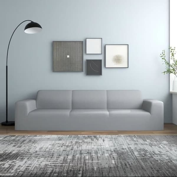 vidaXL Stretch Cover för 4-sits soffa Grå polyesterjersey 332943