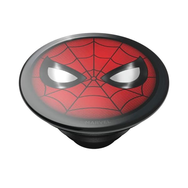 Telefonstöd PopSockets - PopGrip - Marvel Spider-Man ikon (Glänsande) svart röd
