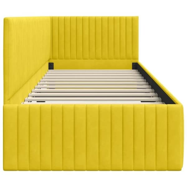 vidaXL Vinkel sängram Gul 80 cm x 200 cm Sammet 42016252