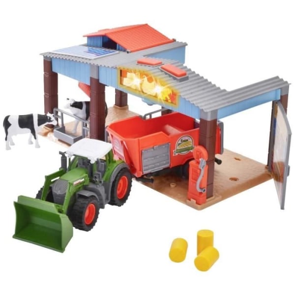 Lantbruksstation med Dickie Toys traktor - XXL modell - För barn från 3 år och uppåt