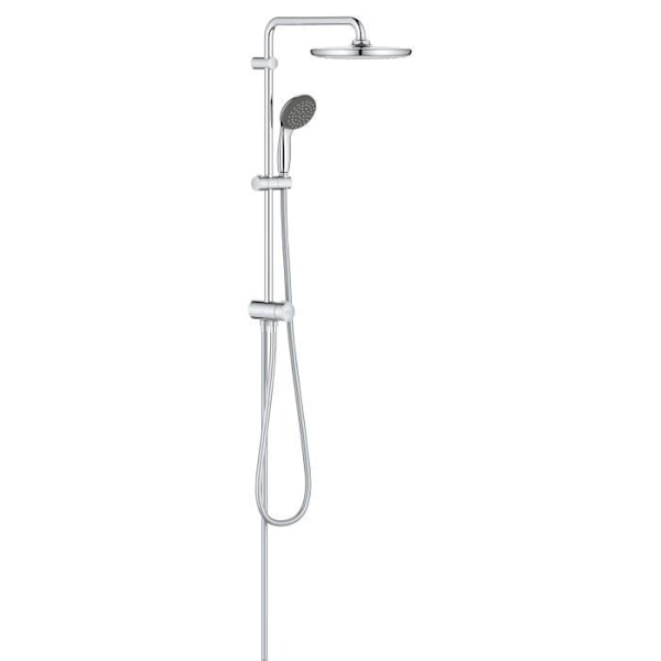 Duschpelare med manuell avledare - GROHE - Högt runt huvud 25 cm - 2 munstycken - Kromfinish