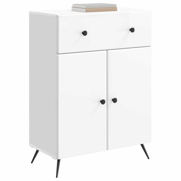vidaXL Buffé Vit glänsande 66 x 34,5 x 90 cm Ingenjörsträ 895559