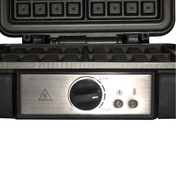 MPM MGO-36M Professionell våffelbryggare för 4 tjocka belgiska våfflor non-stick plattor automatisk temperatur, rostfritt stål. 1200W