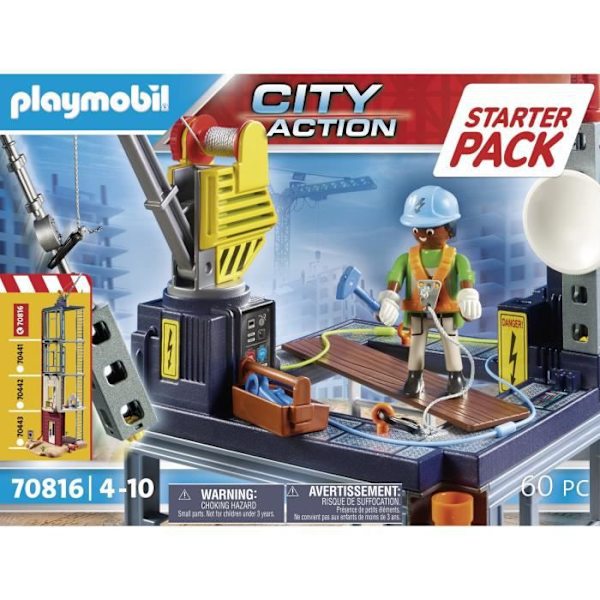 PLAYMOBIL - 70816 - City Action La Construction - Startpaket - Byggplattform Blå