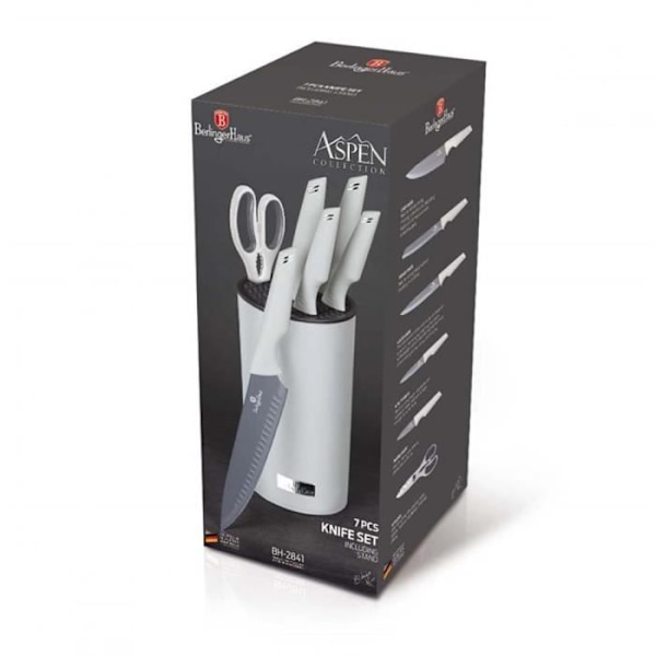 Knivar - BERLINGER HAUS - Aspen BH2841 - Set med 7 delar - Rostfritt stål - Färg grå Grå